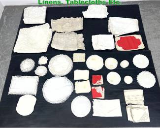 Lot 1632 Vintage Lace Embroidery and Linens. Tablecloths Etc. 