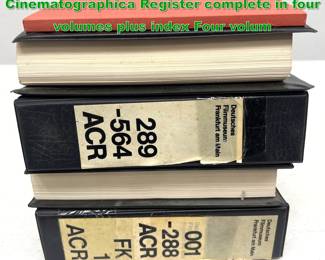 Lot 1704 4Pc Cinema Camera The Ariel Cinematographica Register complete in four volumes plus index Four volum