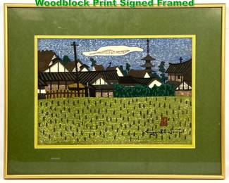 Lot 1469 KIYOSHI SAITO Landscape Woodblock Print Signed Framed
