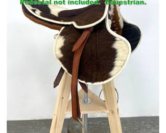 Lot 1589 Pony Hide Horse Riding Saddle. Pedestal not included. Equestrian. 