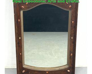 Lot 1636 Antique Oak Frame with Applied Opal Cabochons. Arts and Crafts. 