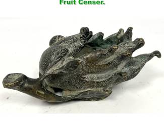 Lot 1402 Chinese Bronze Dragon Fruit Censer. 