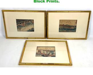 Lot 1471 3pcs Hiroshige Japanese Wood Block Prints. 