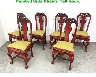 Lot 1630 Set 6 Flemish Baroque Style Painted Side Chairs. Tall back. 