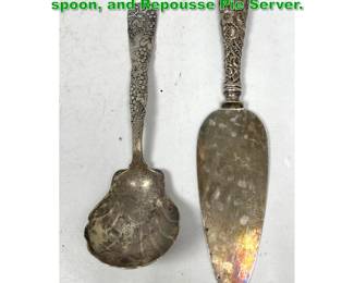 Lot 1305 2 pcs sterling. Tiffany Serving spoon, and Repousse Pie Server. 