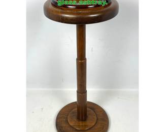 Lot 1599 Wood Stand with amber glass ashtray.