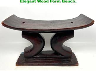 Lot 1602 Ashanti Ghana Chiefs Stool. Elegant Wood Form Bench. 