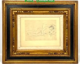 Lot 1304 PierreAuguste Renoir Etching Print. Unmarked. 