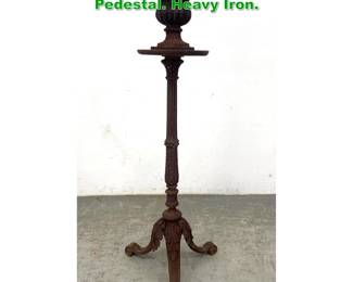 Lot 1652 Victorian Cast Iron Urn on Pedestal. Heavy Iron. 