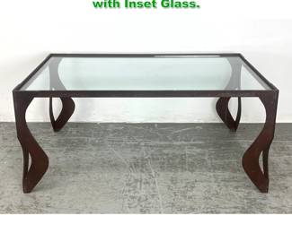 Lot 1655 Custom Angle Iron Coffee Table with Inset Glass. 