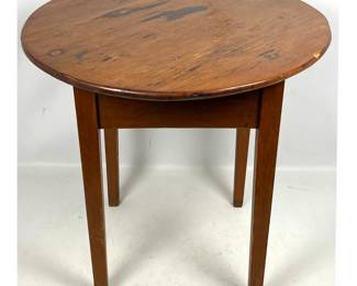Lot 1518 Antique Round Pine Side Table. 