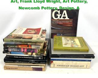 Lot 1689 17pc Art Books. Philadelphia Public Art, Frank Lloyd Wright, Art Pottery, Newcomb Pottery, Design, A