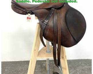 Lot 1592 Leather Horse Riding Equestrian Saddle. Pedestal not included.