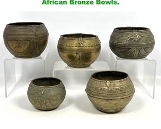 Lot 1358 Set 5 Anglo Indian or Ashanti African Bronze Bowls. 