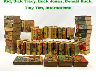 Lot 1503 45pc Lot of Big little books. Texas Kid, Dick Tracy, Buck Jones, Donald Duck, Tiny Tim, Internationa