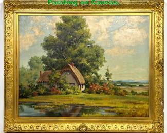 Lot 1481 William Bradley Countryside Painting on Canvas. 