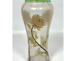 Lot 1366 Mont Joye Art Glass Vase. Unsigned. 