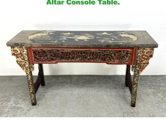 Lot 1570 Chinese Lacquer And Carved wood Altar Console Table. 