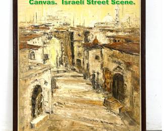 Lot 1621 Ahuva Sherman Painting on Canvas. Israeli Street Scene. 