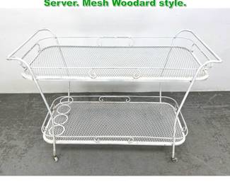 Lot 1656 Mid Century Modern Iron Bart Cart Server. Mesh Woodard style. 