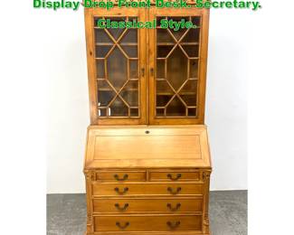 Lot 1554 Large Contemporary Bookcase Display Drop Front Desk. Secretary. Classical Style. 