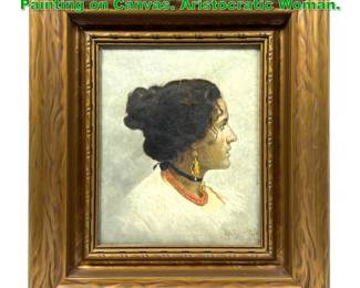 Lot 1486 VINCENZO BUSCZIOLANO Oil Painting on Canvas. Aristocratic Woman. 