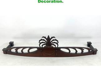 Lot 1565 Mahogany Carved Pediment Decoration. 