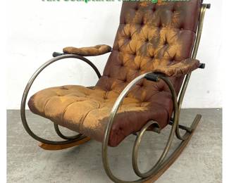 Lot 1598 Midcentury Modern Lee Woodward Tuft Sculptural Rocking Chair.