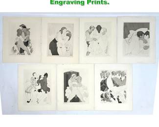 Lot 1483 7pcs Charles Martin Erotica Engraving Prints.