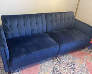 Blue Velvet Futon Couch 