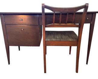 Vintage Wood Desk And Chair
