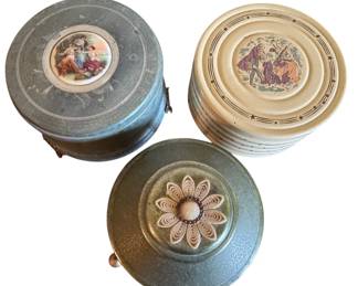 Vintage Powder Puff Music Boxes