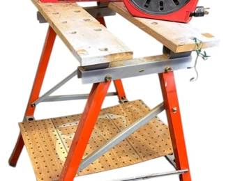 Sawhorse, Booster Cables, Retractable Four Outlet Extension Cord Works