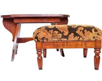 Two Wooden Footstools 