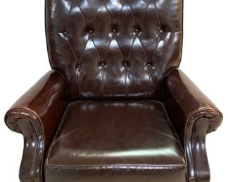 Dark Brown Faux Leather Electric Recliner 