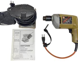 Craftsman Palm Grip Sander And BlackDecker 3 8 Variable Reversing Drill Both Work