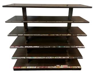 Wooden Tiered Display Stand On Wheels
