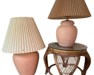 Vintage Lamps Wicker Side Table 