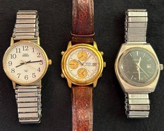 Three Mens Watches  Timex, Seiko,  Cenova 