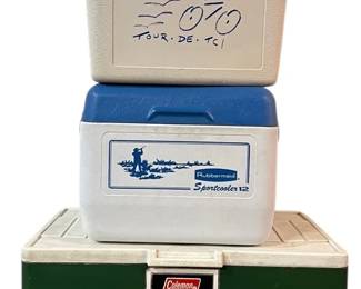 2 Coleman And 1 Rubbermaid Cooler