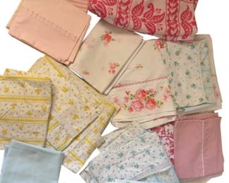 Vintage Pastel Floral Linens 