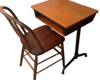 Antique School Desk With Chair