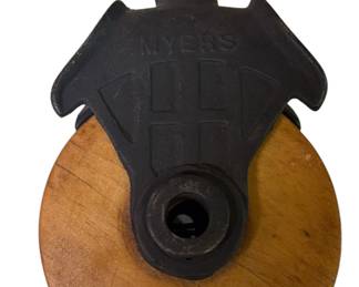 Vintage Myers Cast Iron Wood Pulley