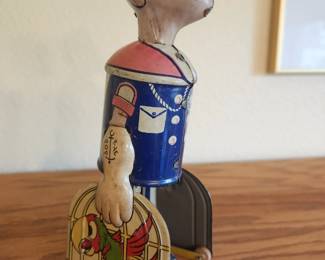 Antique Popeye the Sailor Toy highly collectible! 'Popeye Express Baggage Cart'. Louis Marx and Co. 1930-1940's. 