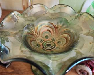 Lovely Carnival Glass Candy Dish.