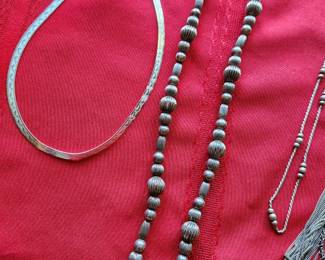 Consignment...Sterling Silver Top. Silver Long Necklace. 