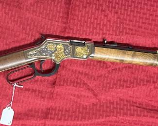 6. Henry Repeating Arms .22LR - Golden Boy Firefighter Tribute - Model H004FM with display case