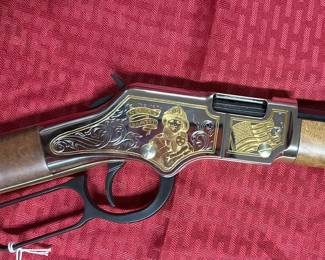 6. Henry Repeating Arms .22LR - Golden Boy Firefighter Tribute - Model H004FM with display case