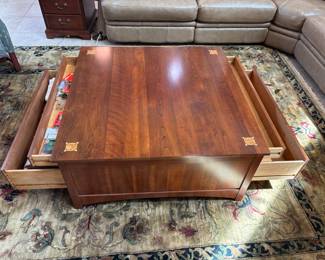 Stickley Harvey Ellis Square Storage Cocktail Table 4 drawers
40” x 40” x 18.25” t. $ 750.00