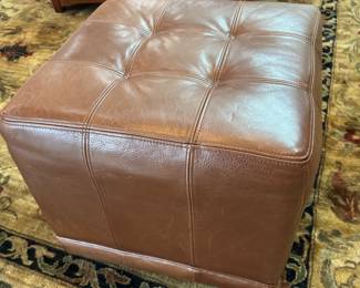 Ballard Designs brown ottoman 19”x19”x 17.5”t. $60.00
